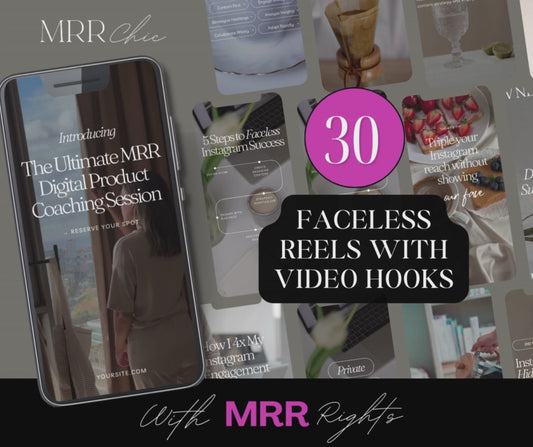 30 Faceless Reels with Video Hooks & MRR